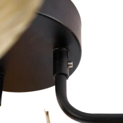 QAZQA Küchenlampen|Deckenleuchten*Orientalische Deckenleuchte aus Messing mit schwarzem 3-Licht - Louka