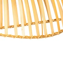 QAZQA Deckenleuchten|Wohnzimmerlampen*Orientalische Deckenleuchte schwarz mit natürlichem Bambus 62 cm - Pua