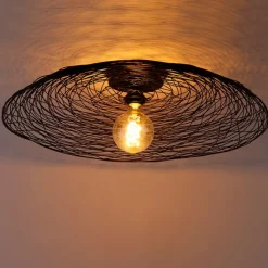 QAZQA Deckenleuchten|Wohnzimmerlampen*Orientalische Deckenleuchte schwarz 60 cm - Glan