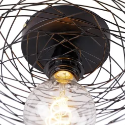 QAZQA Deckenleuchten|Wohnzimmerlampen*Orientalische Deckenleuchte schwarz 60 cm - Glan