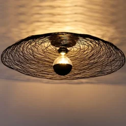 QAZQA Deckenleuchten|Wohnzimmerlampen*Orientalische Deckenleuchte schwarz 60 cm - Glan