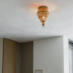 QAZQA Deckenleuchten|Wohnzimmerlampen*Orientalische Deckenleuchte Gold 19 cm - Mowgli