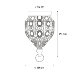 QAZQA Deckenleuchten|Wohnzimmerlampen*Orientalische Deckenleuchte Gold 19 cm - Mowgli
