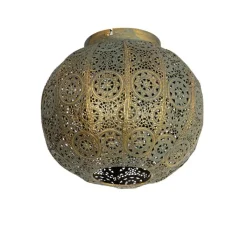 QAZQA Deckenleuchten|Wohnzimmerlampen*Orientalische Deckenleuchte Gold mit Grün 28,5 cm - Baloo