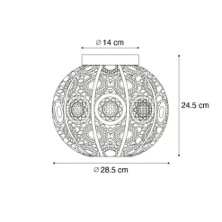 QAZQA Deckenleuchten|Wohnzimmerlampen*Orientalische Deckenleuchte Gold mit Grün 28,5 cm - Baloo