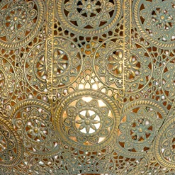 QAZQA Deckenleuchten|Wohnzimmerlampen*Orientalische Deckenleuchte Gold mit Grün 28,5 cm - Baloo