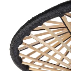 QAZQA Deckenleuchten|Esszimmerlampen*Orientalische Deckenleuchte Bambus mit Schwarz 60 cm - Evalin