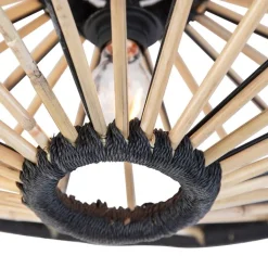 QAZQA Deckenleuchten|Esszimmerlampen*Orientalische Deckenleuchte Bambus mit Schwarz 60 cm - Evalin