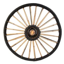 QAZQA Deckenleuchten|Esszimmerlampen*Orientalische Deckenleuchte Bambus mit Schwarz 60 cm - Evalin