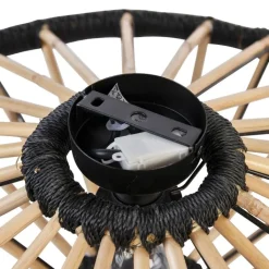 QAZQA Deckenleuchten|Esszimmerlampen*Orientalische Deckenleuchte Bambus mit Schwarz 60 cm - Evalin