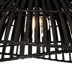 QAZQA Deckenleuchten|Wohnzimmerlampen*Orientalische Deckenleuchte aus schwarzem Bambus 62 cm - Pua