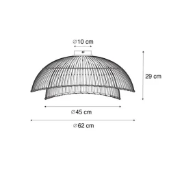 QAZQA Deckenleuchten|Wohnzimmerlampen*Orientalische Deckenleuchte aus schwarzem Bambus 62 cm - Pua