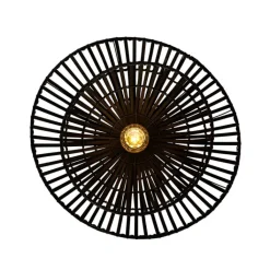 QAZQA Deckenleuchten|Wohnzimmerlampen*Orientalische Deckenleuchte aus schwarzem Bambus 62 cm - Pua