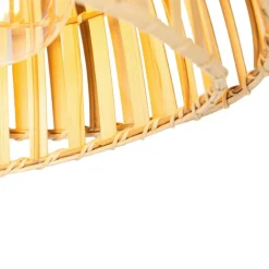 QAZQA Deckenleuchten|Wohnzimmerlampen*Orientalische Deckenleuchte schwarz mit natürlichem Bambus 30 cm - Pua