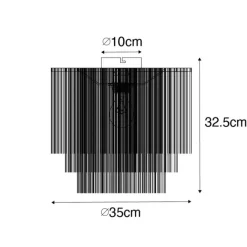 QAZQA Schlafzimmerlampen|Küchenlampen*Orientalische Deckenleuchte Gold cremefarbener Schirm mit Fransen - Franxa