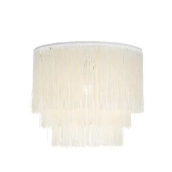 QAZQA Schlafzimmerlampen|Küchenlampen*Orientalische Deckenleuchte Gold cremefarbener Schirm mit Fransen - Franxa