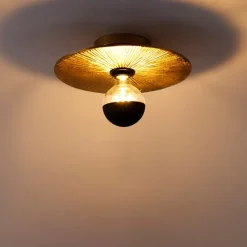 QAZQA Deckenleuchten|Wohnzimmerlampen*Orientalische Deckenleuchte Gold Rund - Konge