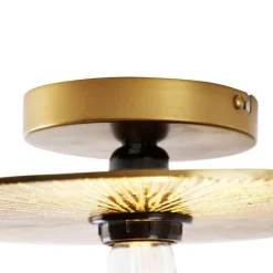 QAZQA Deckenleuchten|Wohnzimmerlampen*Orientalische Deckenleuchte Gold Rund - Konge