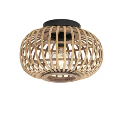 QAZQA Schlafzimmerlampen|Küchenlampen*Orientalische Deckenleuchte schwarz mit Bambus - Amira