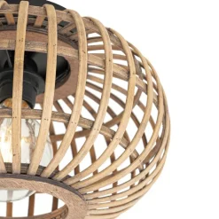 QAZQA Schlafzimmerlampen|Küchenlampen*Orientalische Deckenleuchte schwarz mit Bambus - Amira