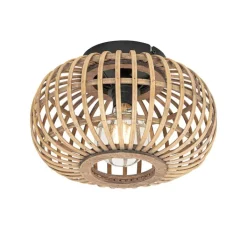 QAZQA Schlafzimmerlampen|Küchenlampen*Orientalische Deckenleuchte schwarz mit Bambus - Amira