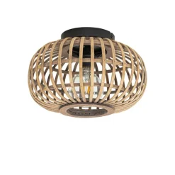 QAZQA Schlafzimmerlampen|Küchenlampen*Orientalische Deckenleuchte schwarz mit Bambus - Amira