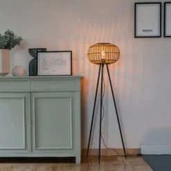 QAZQA Stehlampen|Wohnzimmerlampen*Orientalische Dreibein-Stehleuchte aus Bambus - Amira