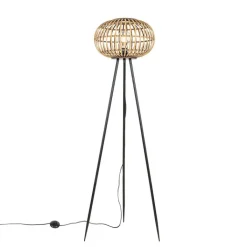 QAZQA Stehlampen|Wohnzimmerlampen*Orientalische Dreibein-Stehleuchte aus Bambus - Amira