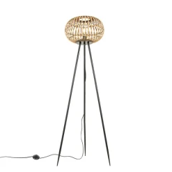 QAZQA Stehlampen|Wohnzimmerlampen*Orientalische Dreibein-Stehleuchte aus Bambus - Amira