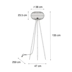 QAZQA Stehlampen|Wohnzimmerlampen*Orientalische Dreibein-Stehleuchte aus Bambus - Amira