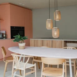 QAZQA Pendelleuchten|Wohnzimmerlampen*Orientalische Hängelampe aus Bambus mit schwarzem 3-Licht - Yvonne