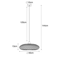 Kinder QAZQA Kinderzimmerlampen|Pendelleuchten*Orientalische Hängelampe Bambus 40 cm - Ostrava