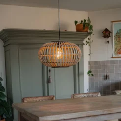QAZQA Pendelleuchten|Wohnzimmerlampen*Orientalische Hängelampe Bambus 44 cm - Amira