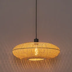 Kinder QAZQA Kinderzimmerlampen|Schlafzimmerlampen*Orientalische Hängelampe Bambus 50 cm - Ostrava