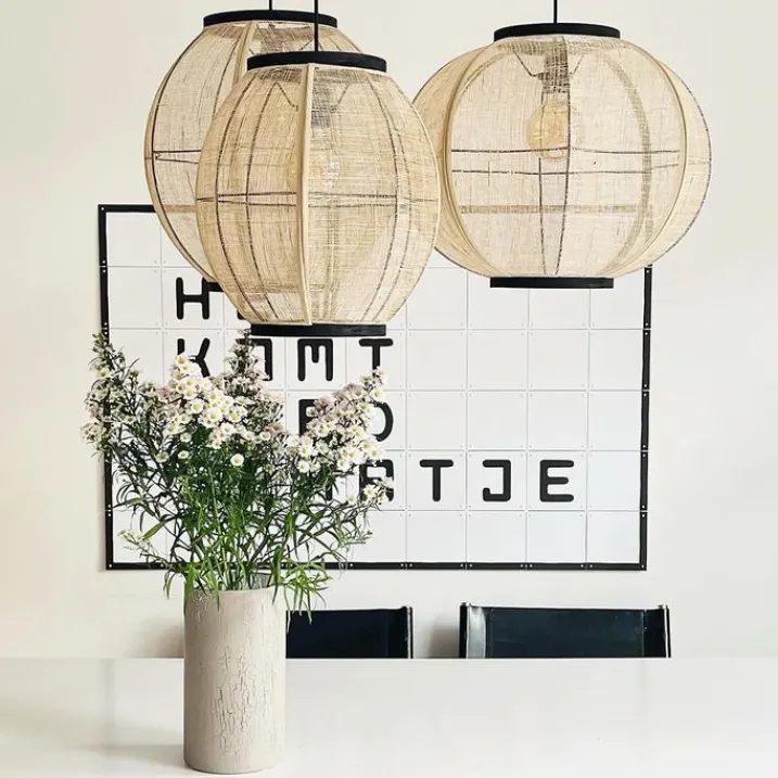 Kinder QAZQA Kinderzimmerlampen|Pendelleuchten*Orientalische Hängelampe braun Stoff 35 cm - Rob