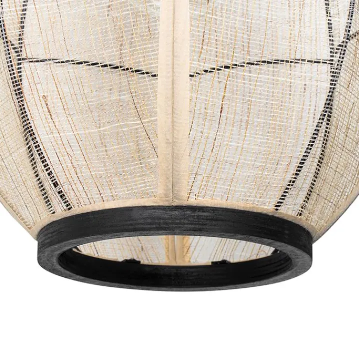 Kinder QAZQA Kinderzimmerlampen|Pendelleuchten*Orientalische Hängelampe braun Stoff 35 cm - Rob