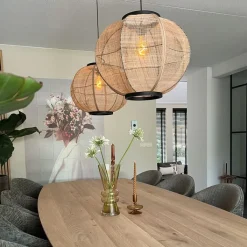 Kinder QAZQA Kinderzimmerlampen|Pendelleuchten*Orientalische Hängelampe braun Stoff 48 cm - Rob