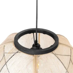 Kinder QAZQA Kinderzimmerlampen|Pendelleuchten*Orientalische Hängelampe braun Stoff 48 cm - Rob