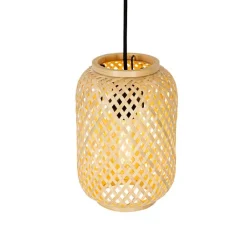 QAZQA Pendelleuchten|Wohnzimmerlampen*Orientalische Hängelampe Bambus 3-flammig - Yvonne