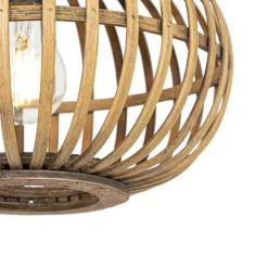 QAZQA Pendelleuchten|Wohnzimmerlampen*Orientalische Hängelampe Bambus 3-flammig rund - Amira