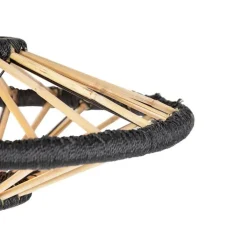 QAZQA Pendelleuchten|Wohnzimmerlampen*Orientalische Hängelampe Bambus mit Schwarz 60 cm - Evalin