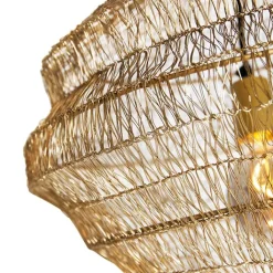 QAZQA Pendelleuchten|Wohnzimmerlampen*Orientalische Hängelampe Gold 45 cm x 40 cm - Vadi