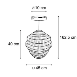 QAZQA Pendelleuchten|Wohnzimmerlampen*Orientalische Hängelampe Gold 45 cm x 40 cm - Vadi