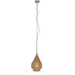 QAZQA Pendelleuchten|Wohnzimmerlampen*Orientalische Hängelampe Gold mit Muster 26cm - Mowgli