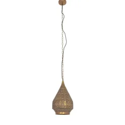 QAZQA Pendelleuchten|Wohnzimmerlampen*Orientalische Hängelampe Gold mit Muster 26cm - Mowgli