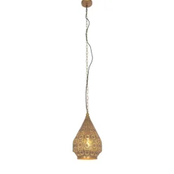 QAZQA Pendelleuchten|Wohnzimmerlampen*Orientalische Hängelampe Gold mit Muster 26cm - Mowgli