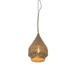 QAZQA Pendelleuchten|Wohnzimmerlampen*Orientalische Hängelampe Gold mit Muster 26cm - Mowgli