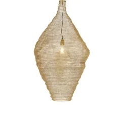 QAZQA Schlafzimmerlampen|Küchenlampen*Orientalische Hängelampe Gold 60 cm - Nidum L.