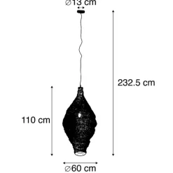 QAZQA Schlafzimmerlampen|Küchenlampen*Orientalische Hängelampe Gold 60 cm - Nidum L.