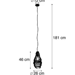 QAZQA Schlafzimmerlampen|Wohnzimmerlampen*Orientalische Hängelampe Gold - Nidum Rombo